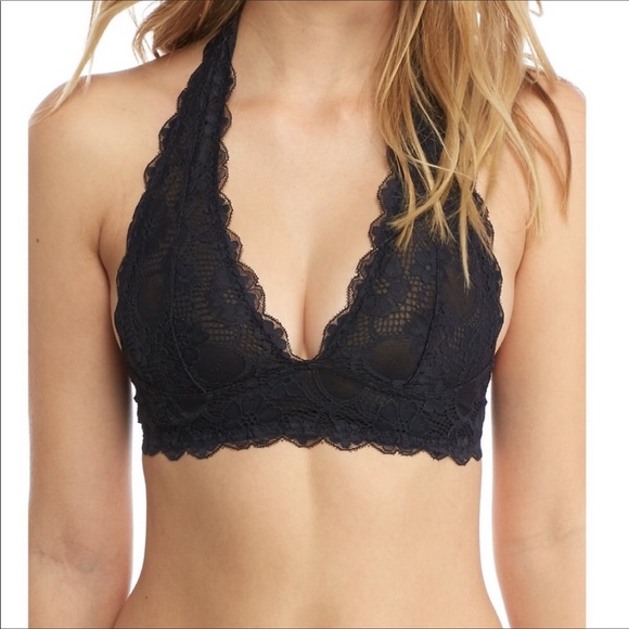 Free People Other - Free People halter bra lace black small